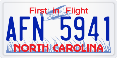NC license plate AFN5941