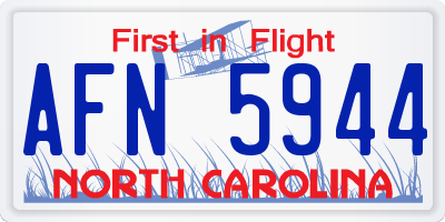 NC license plate AFN5944