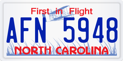 NC license plate AFN5948