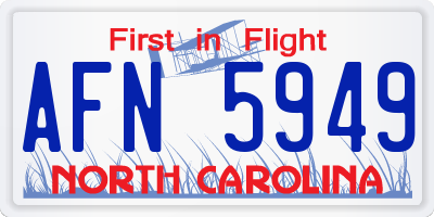 NC license plate AFN5949