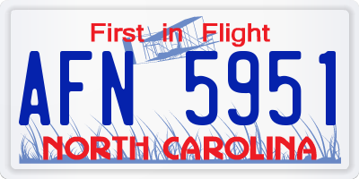 NC license plate AFN5951