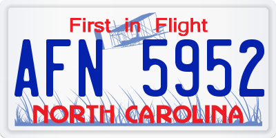 NC license plate AFN5952
