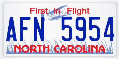 NC license plate AFN5954