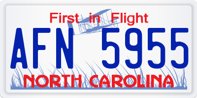 NC license plate AFN5955
