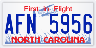 NC license plate AFN5956