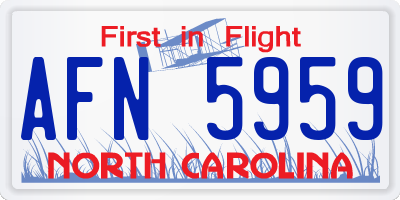 NC license plate AFN5959