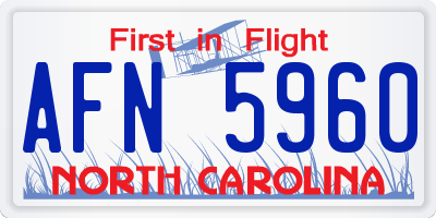NC license plate AFN5960