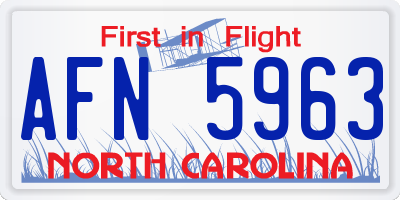 NC license plate AFN5963