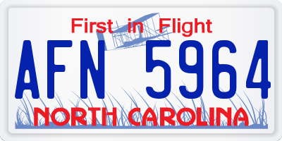 NC license plate AFN5964