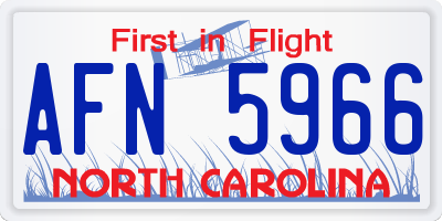 NC license plate AFN5966