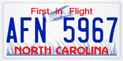NC license plate AFN5967