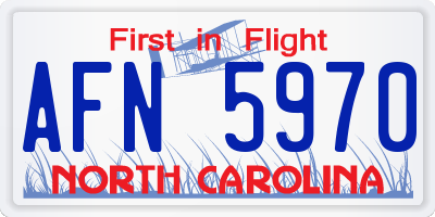 NC license plate AFN5970