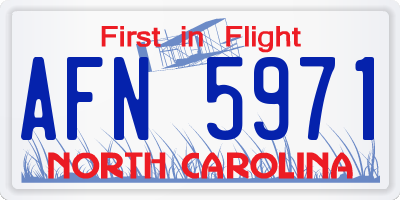 NC license plate AFN5971