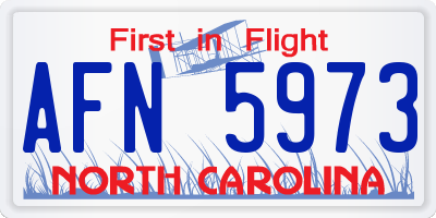 NC license plate AFN5973