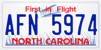 NC license plate AFN5974