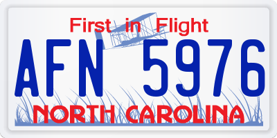 NC license plate AFN5976