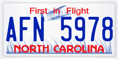 NC license plate AFN5978