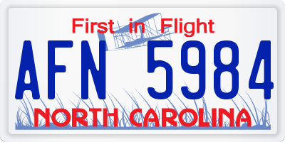 NC license plate AFN5984