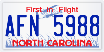 NC license plate AFN5988
