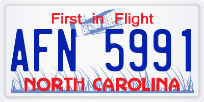 NC license plate AFN5991