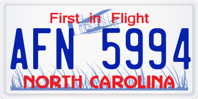 NC license plate AFN5994