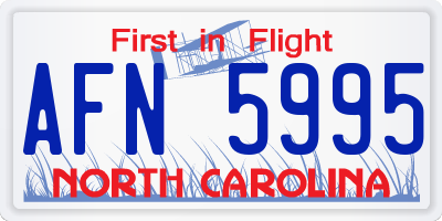 NC license plate AFN5995
