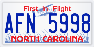 NC license plate AFN5998
