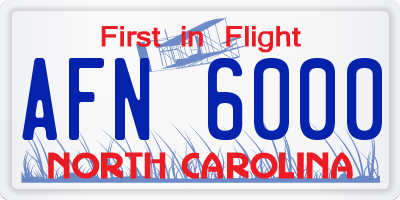 NC license plate AFN6000