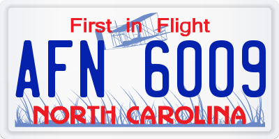 NC license plate AFN6009