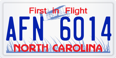 NC license plate AFN6014