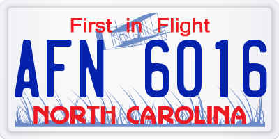 NC license plate AFN6016