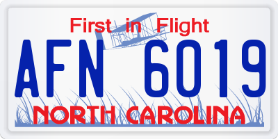 NC license plate AFN6019
