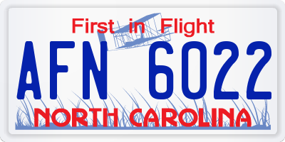NC license plate AFN6022