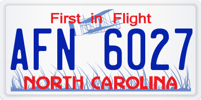 NC license plate AFN6027