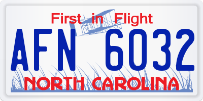 NC license plate AFN6032
