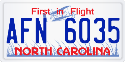 NC license plate AFN6035