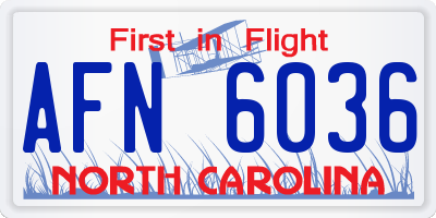 NC license plate AFN6036