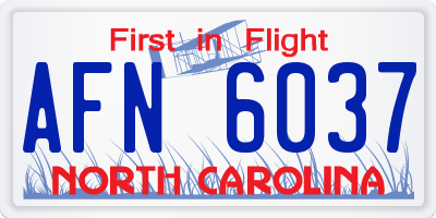 NC license plate AFN6037