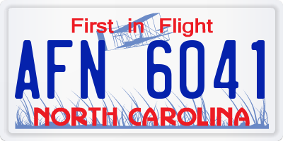 NC license plate AFN6041