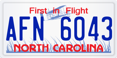 NC license plate AFN6043