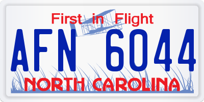 NC license plate AFN6044