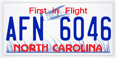 NC license plate AFN6046