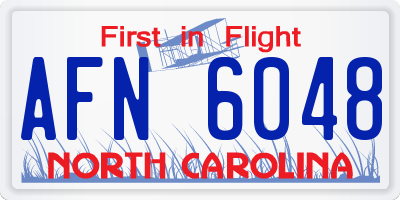 NC license plate AFN6048