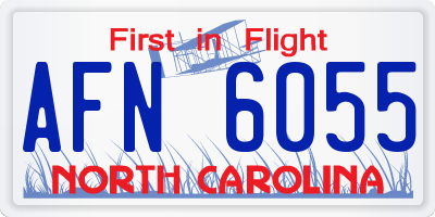 NC license plate AFN6055