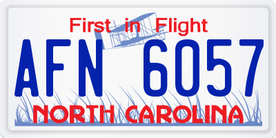NC license plate AFN6057