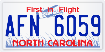 NC license plate AFN6059