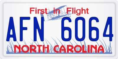 NC license plate AFN6064
