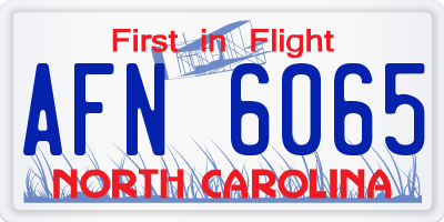 NC license plate AFN6065