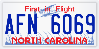 NC license plate AFN6069