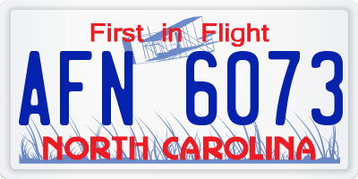 NC license plate AFN6073